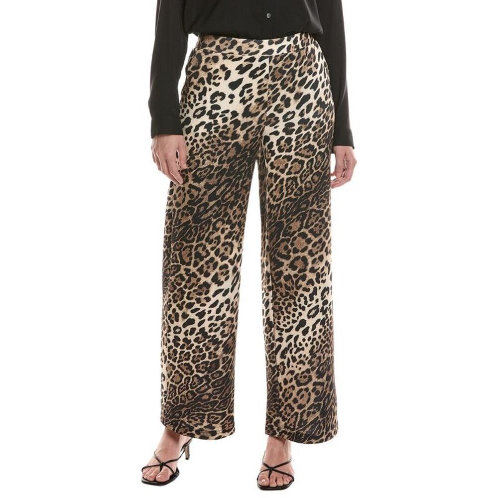 Picadilly Womens  Animal Print Wide-Leg Pant, Brown